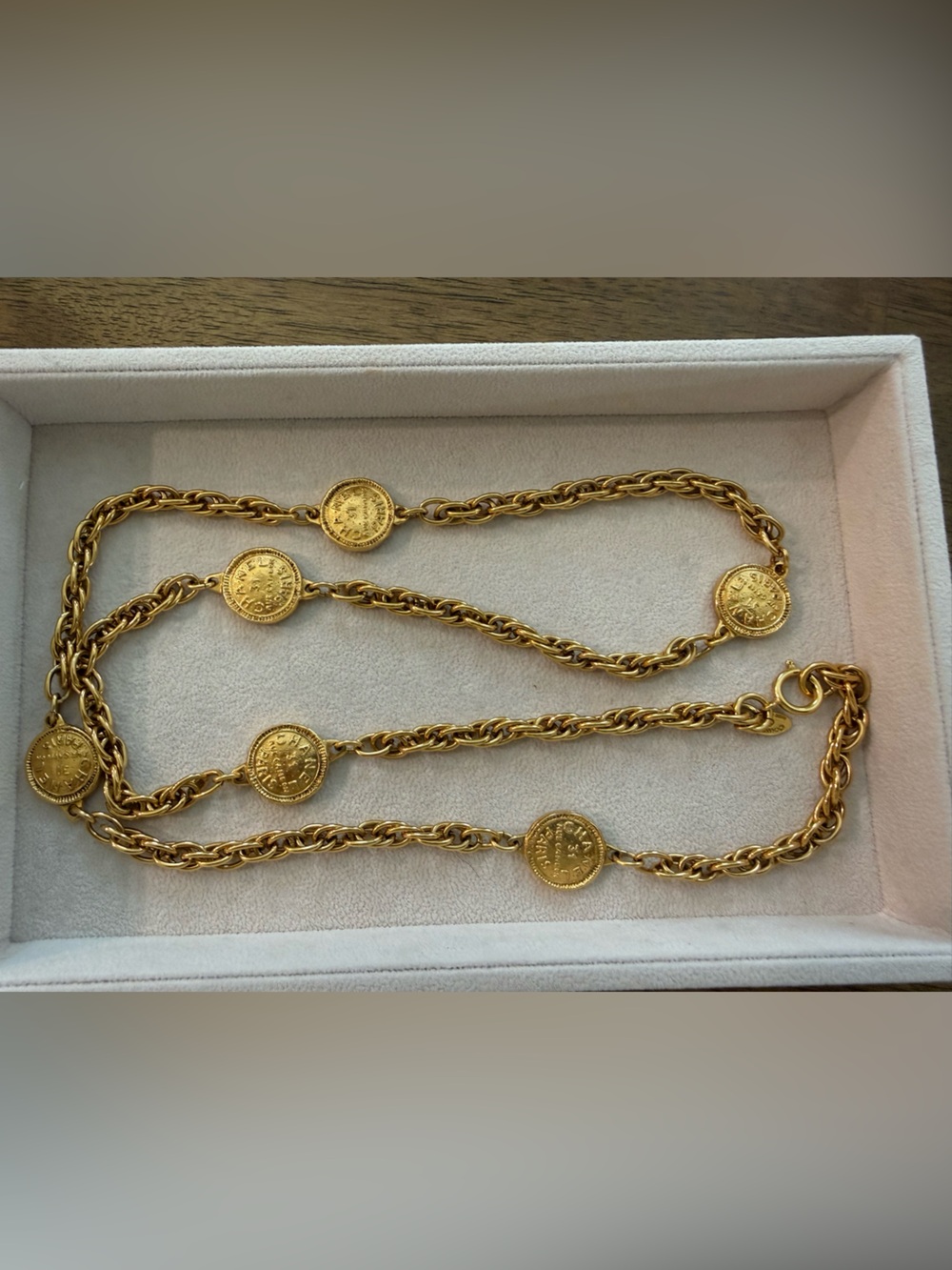 Authentic Vintage Gold 31 Rue Cambon Station Necklace - 36 in